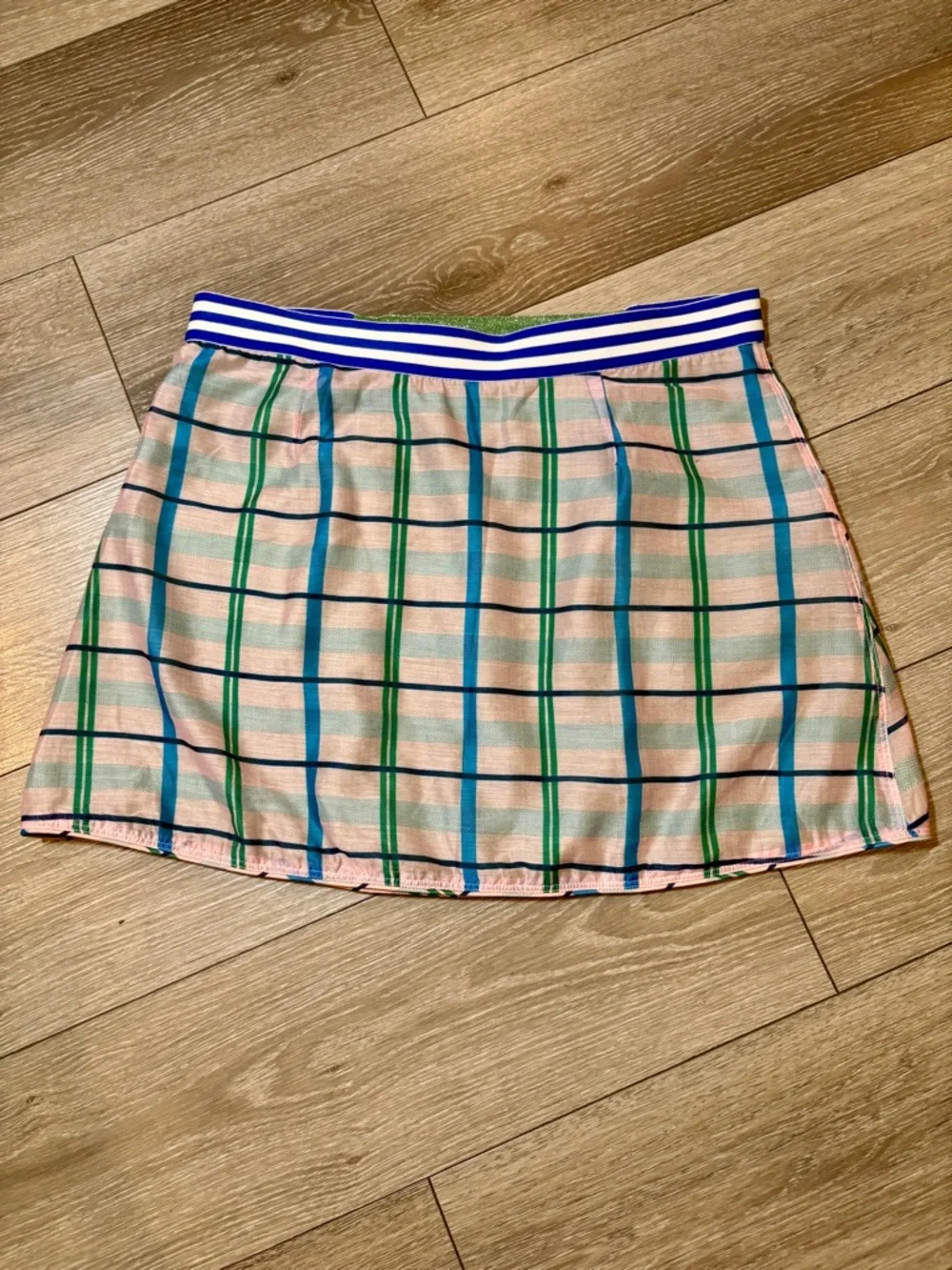 Buru Pink and Green Metallic Reversible Tennis Skirt Size Large - Picture 2 of 7